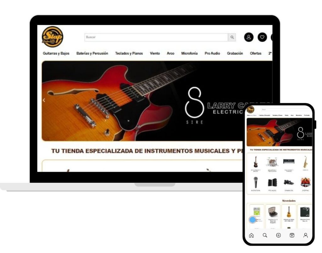 Slap Music tienda online en Santander: desarrollo a medida con todo lo que necesitas para vender 1 Slap musc